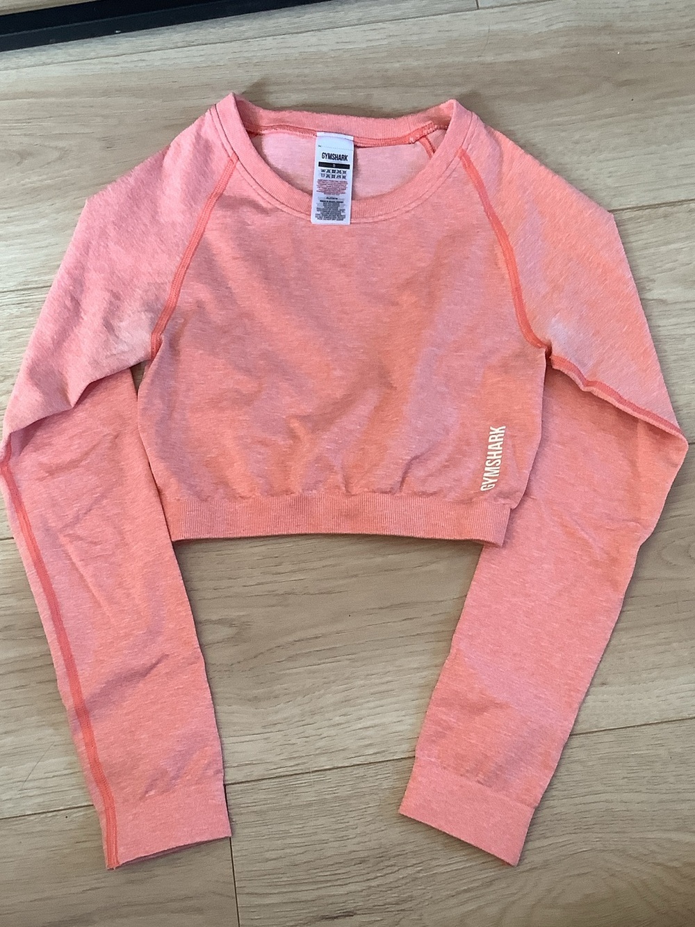 Gymshark Coral Pink Cropped Long-Sleeve Top